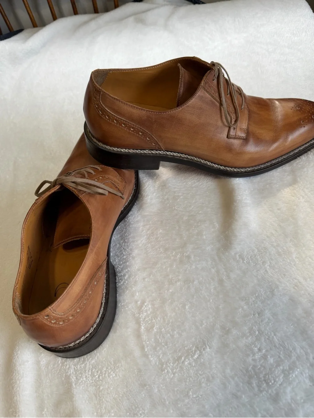 Jose Real Lavorazione Blake Brown Leather Brogue Oxford Lace-Up Almond 11